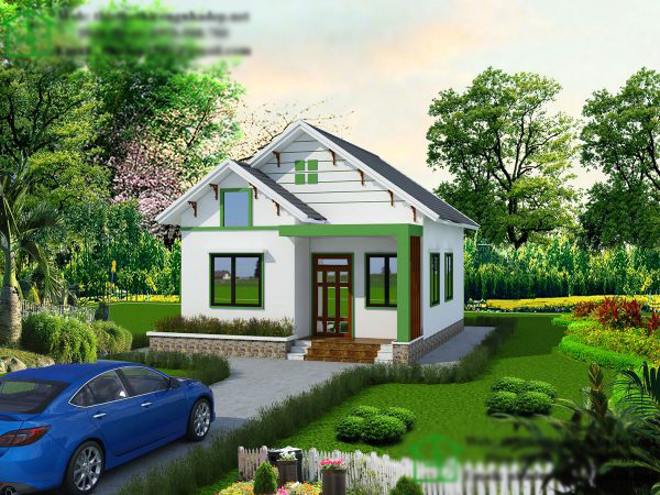 thiết kế nhà đẹp - Mẫu nhà vườn đẹp 50m2 tiết kiệm chi phí.